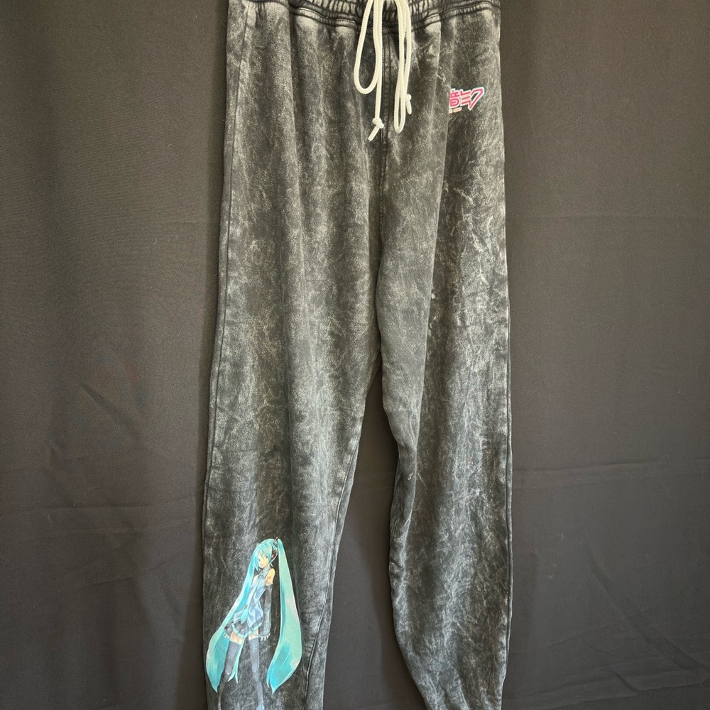 Kids Black Jogger Pants Hatsune Miku